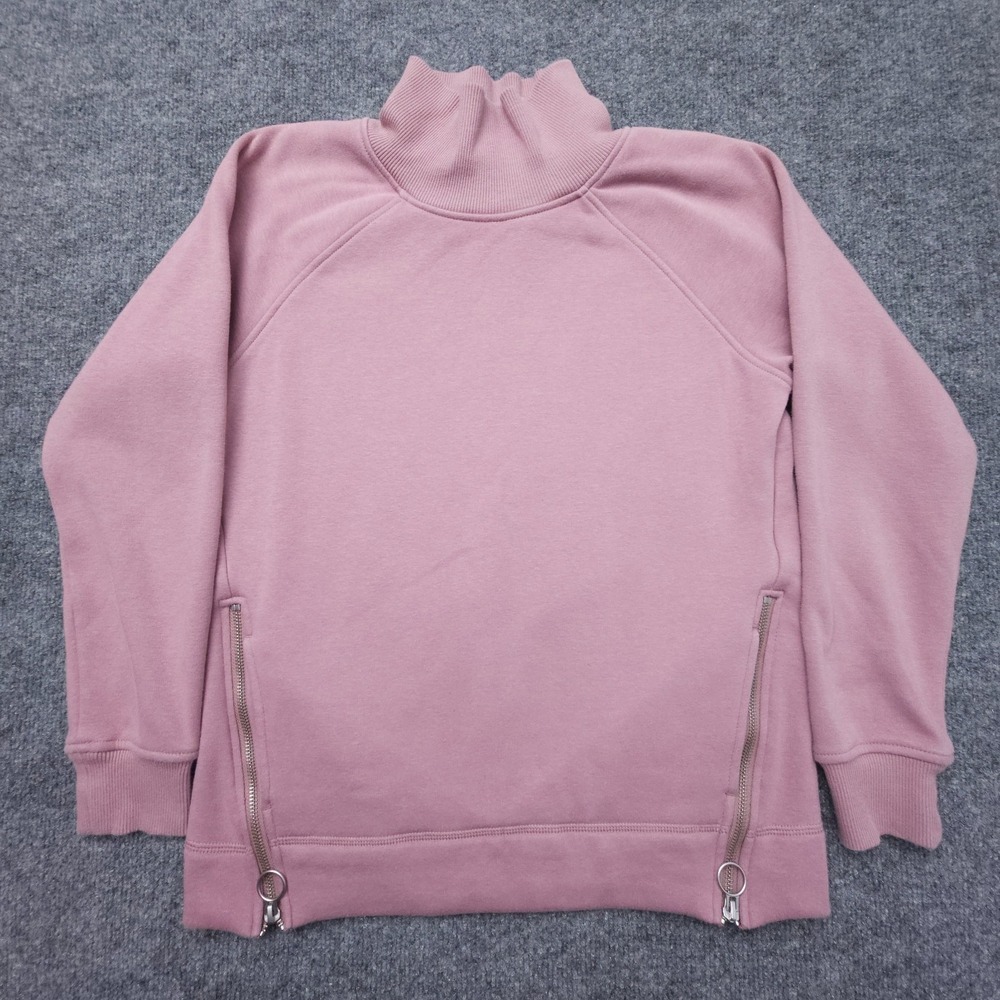 Athleta Cozy Karma Side Zip Funnel Neck Dogwood Mauve #510382 Size XXS